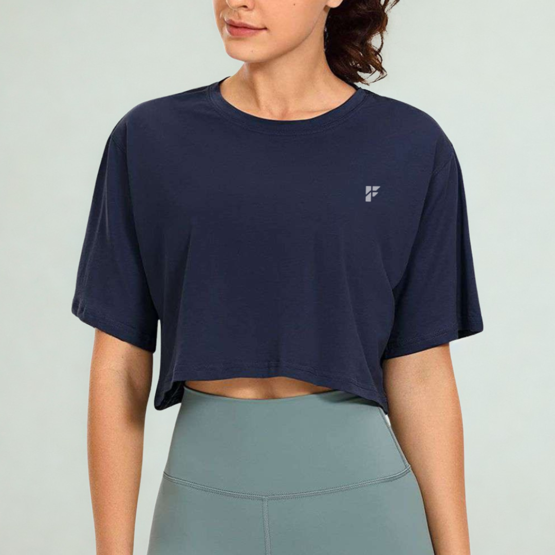 AirLite Oversized Crop Tee – Midnight Navy