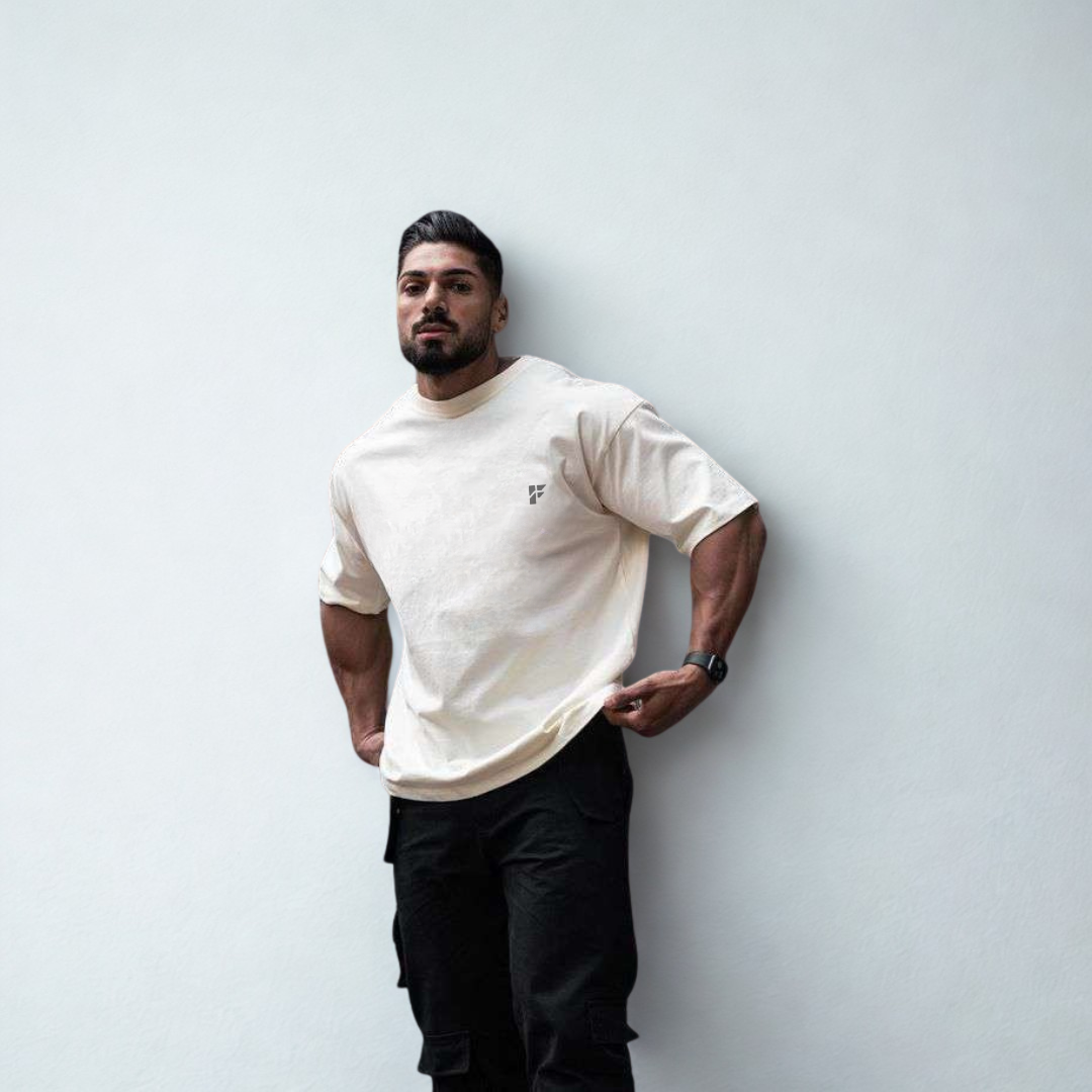 Oversized T-Shirt – Cream Sand Edition