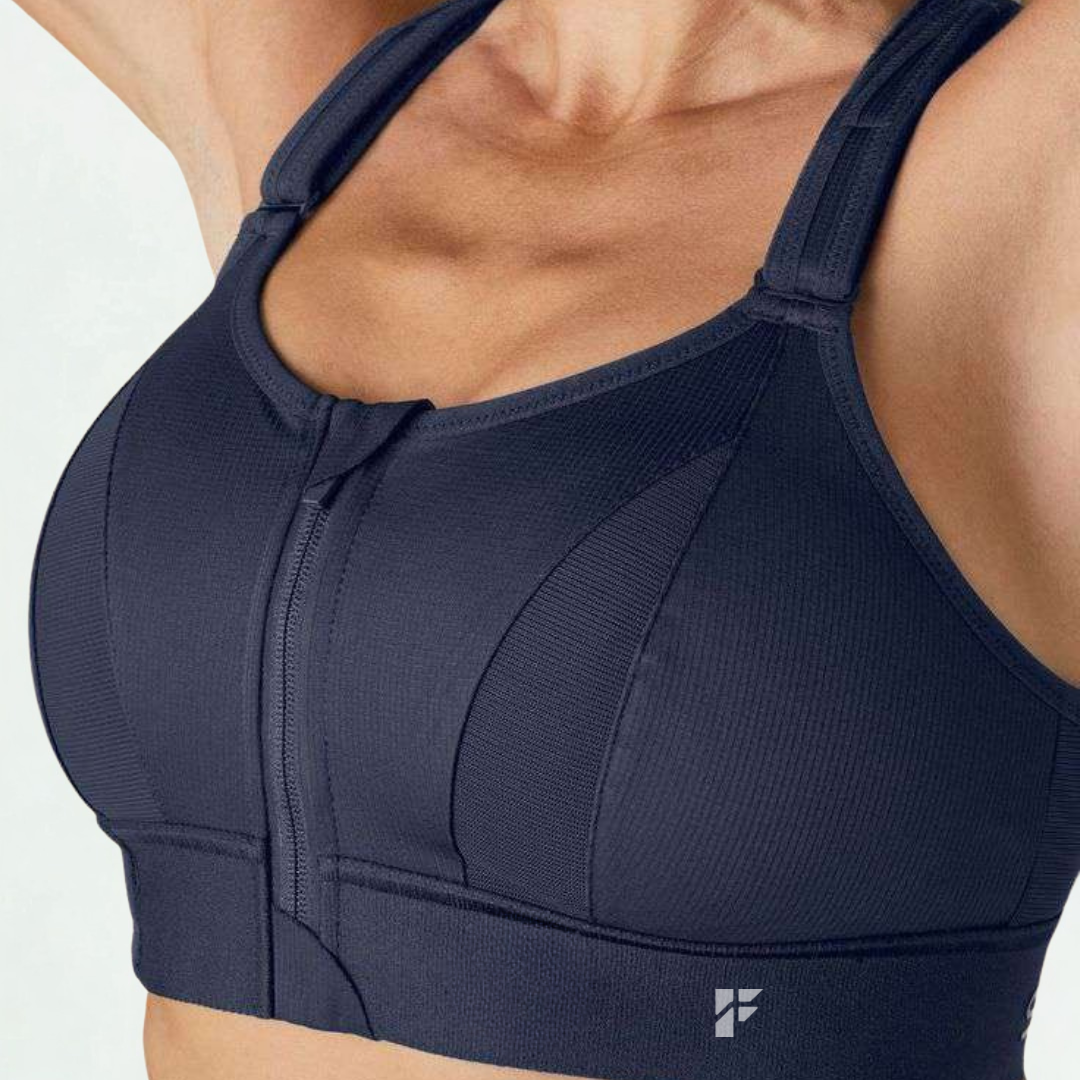 High Impact Front Zip Sports Bra – Midnight Navy