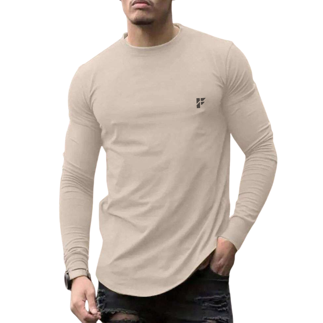 Men’s Full Sleeve T-Shirt – Sand Beige