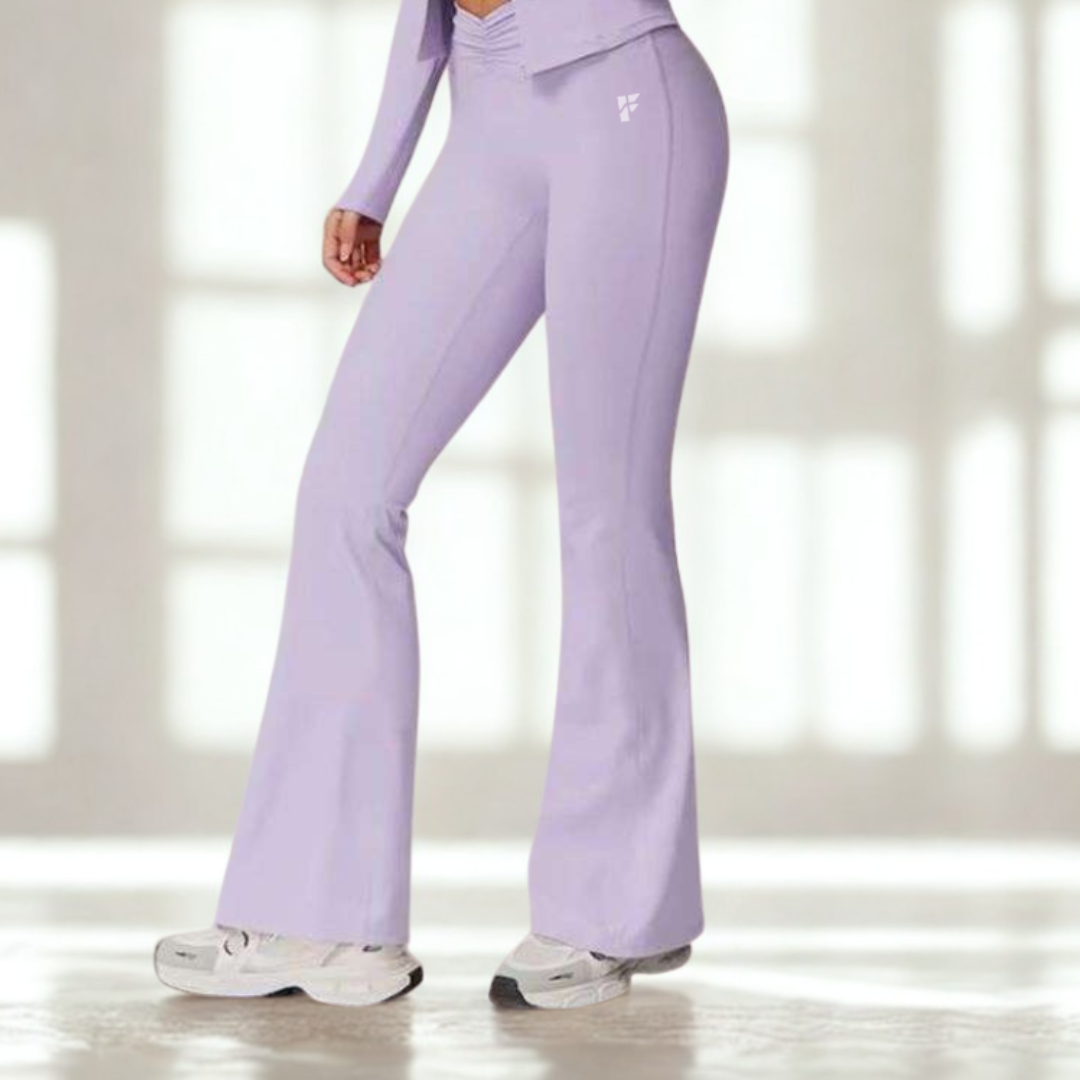 FlexAura Flared Leggings – Lavender Mist