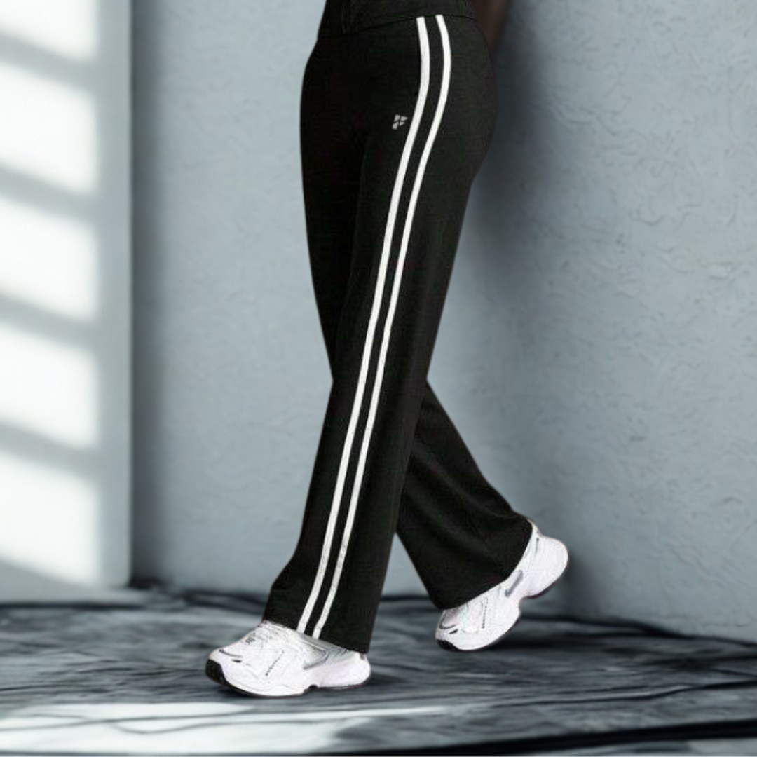 Women’s Retro Track Joggers – Classic Black